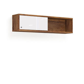 Полка книжная Solo дверь-купе 140 (таксония/белый)