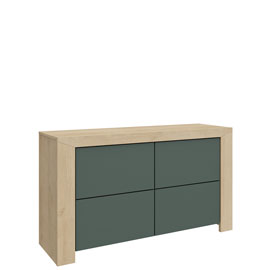 Комод с четырьмя ящиками Blade (дуб Ривьера/Форест Грин)