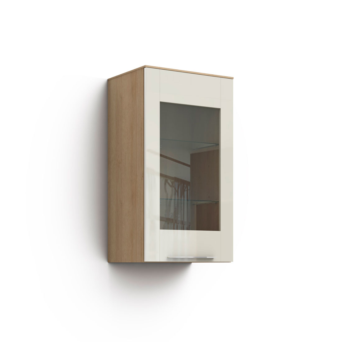 Шкаф навесной Solo (дуб Ривьера/крем)