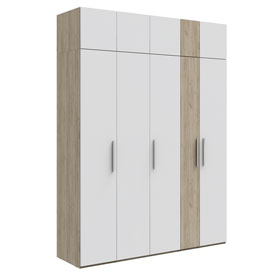 Шкаф с антресолью Наполи (дуб Крафт серый)