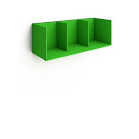 Полка открытая 3 секции Магнолия (зелёная)