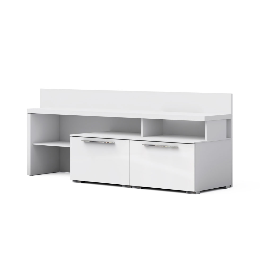 Тумба под телевизор Solo (белый/белый глянец) левая