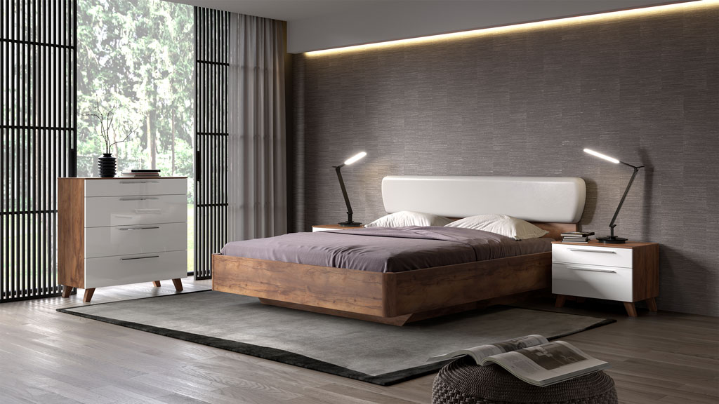 Спальня Solo (тис Таксония/белый глянец)