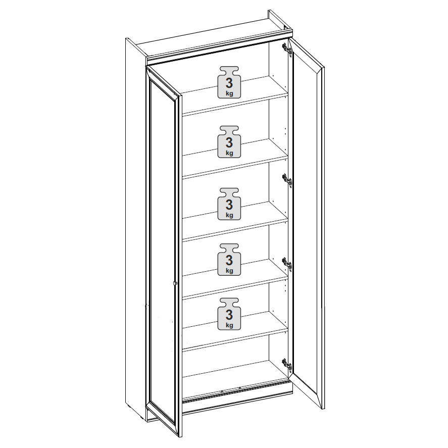 Шкаф-витрина Верди (орех Леванте)