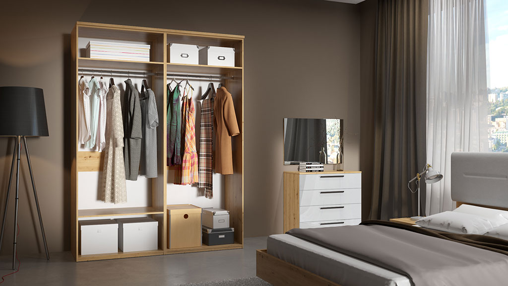 Спальня Наполи (комплект, шкаф без наполнения)