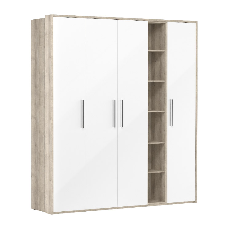 Шкаф для одежды Napoli (Крафт серый/белый глянец)