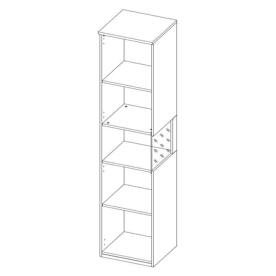 Шкаф-пенал Napoli (дуб Крафт белый/бэйлиз глянец) правый
