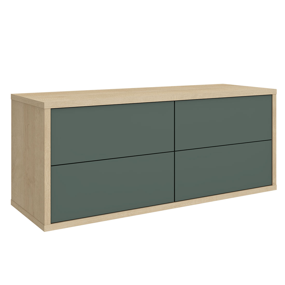 Навесная тумба 4 ящика Илма-3 (дуб Ривьера/Форест Грин)