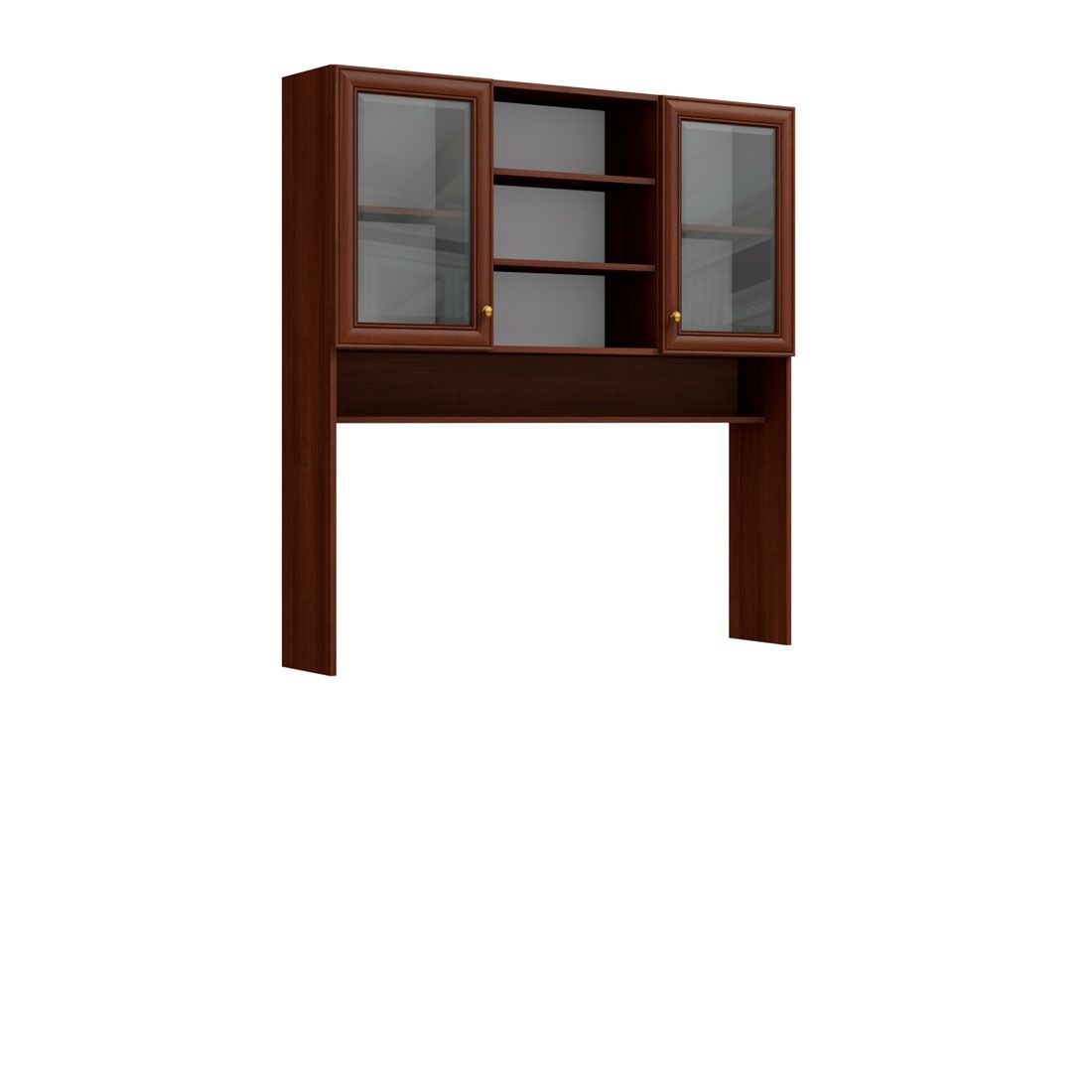 Надставка для стола 140 см Верди со стеклом (орех Леванте)