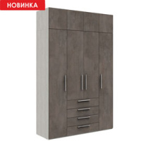 Шкаф с антресолью Наполи (дуб Крафт белый)