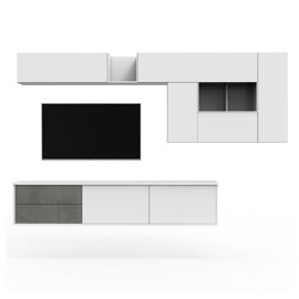 Гостиная Solo (Белый матовый/Бетон Dark)