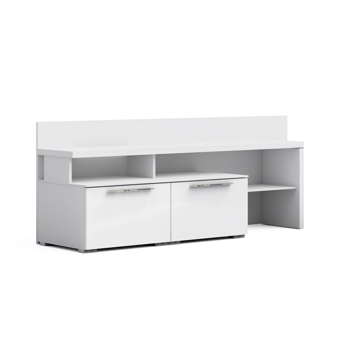 Тумба под телевизор Solo (белый/белый глянец) правая