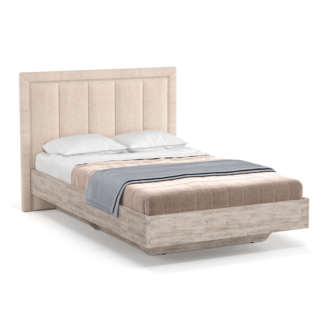 Полуторная кровать Napoli-2 с ящиком  (Крафт серый)