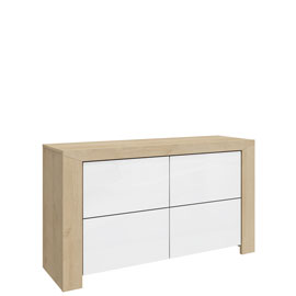 Комод с четырьмя ящиками Blade (дуб Ривьера/белый глянец)