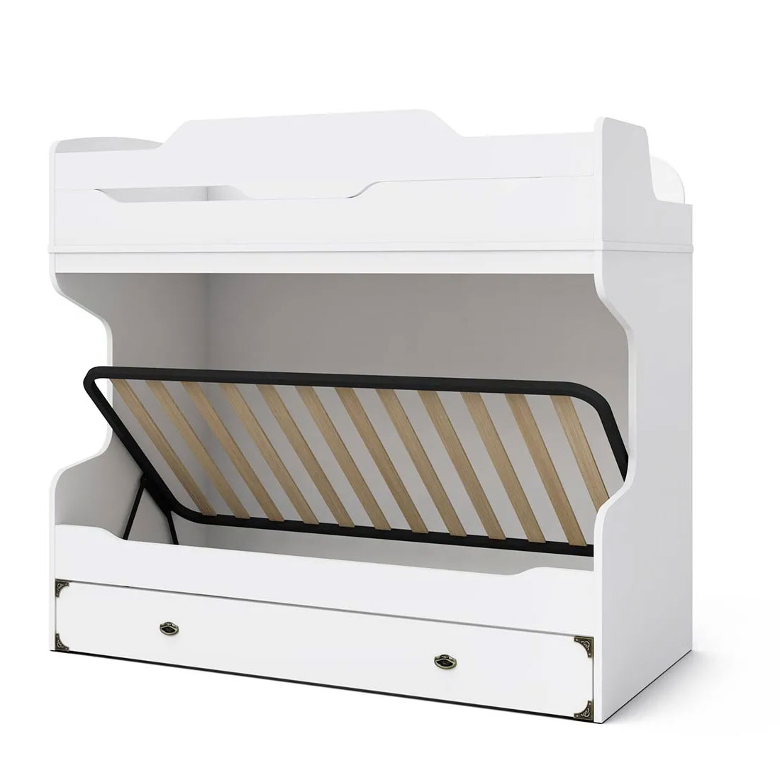 Двухъярусная кровать 90x190 (белая) правая