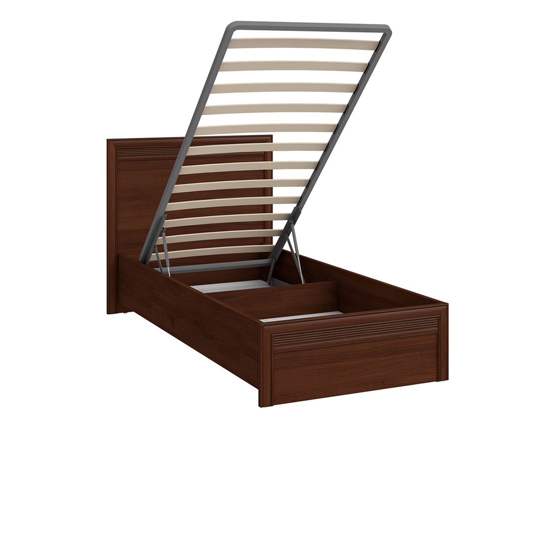 Односпальная кровать с ящиком для белья Верди (орех Леванте)