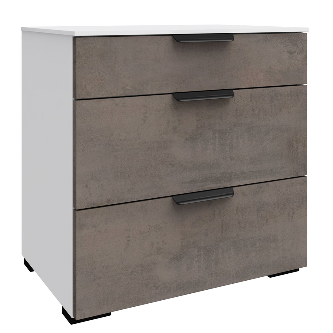 Прикроватная тумба с 3 ящиками Solo (белый/белый глянец)