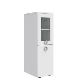Шкаф-витрина Люмия (Белый матовый)