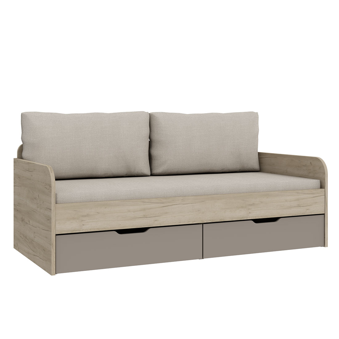 Кровать-тахта 90х200 с ящиками Napoli (Крафт серый/камень Терра)