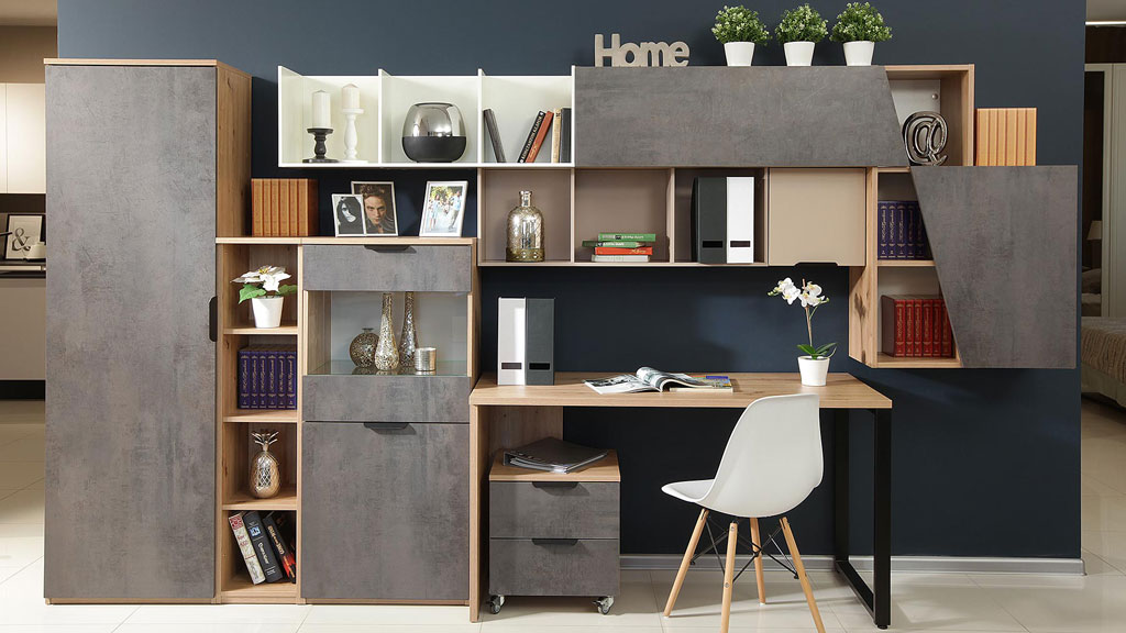 Молодежная Наполи (Дуб золотой/бетон Dark)