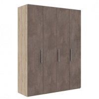 Шкаф для одежды 4 двери Napoli (Крафт серый/бетон Dark)