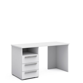 Письменный стол с тумбой 140 см Магнолия (белый матовый)