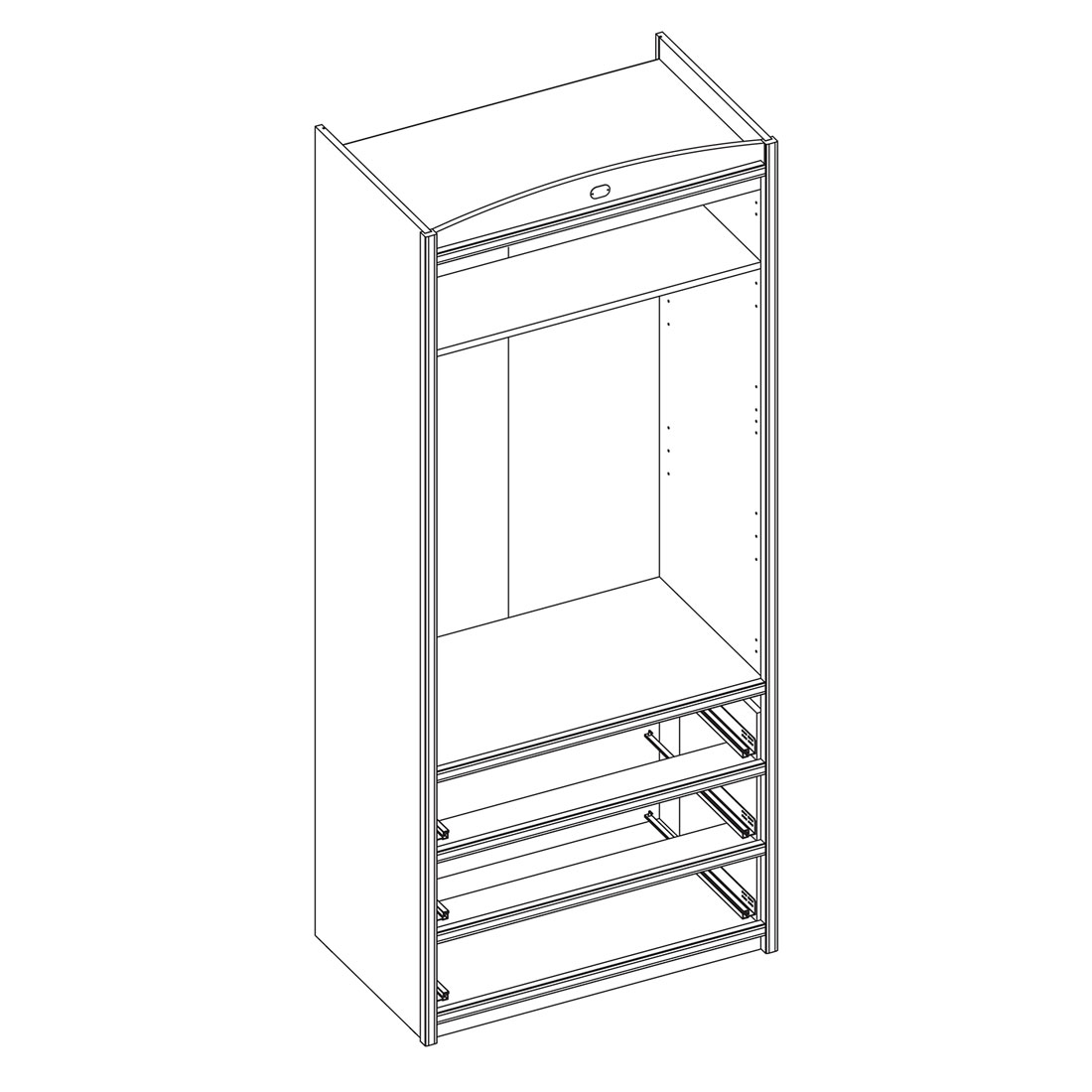 Шкаф с ящиками для белья Атлантида "Океания" (дуб Ривьера)