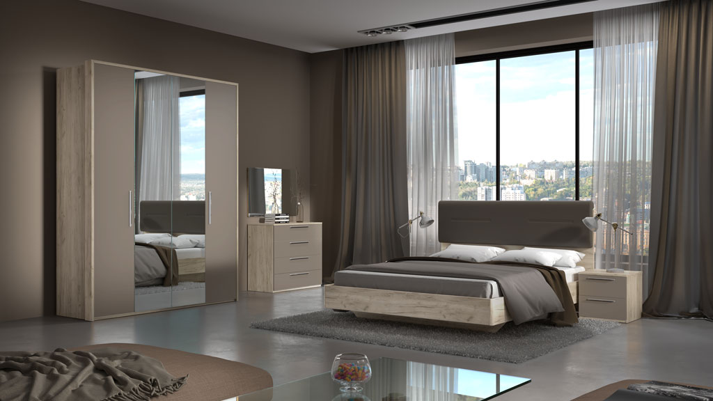 Спальня Наполи (Крафт серый/камень Терра)