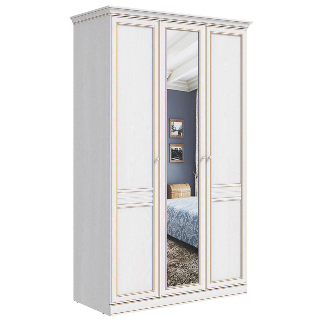 Шкаф распашной 3 двери Верди (дуб Белуна)