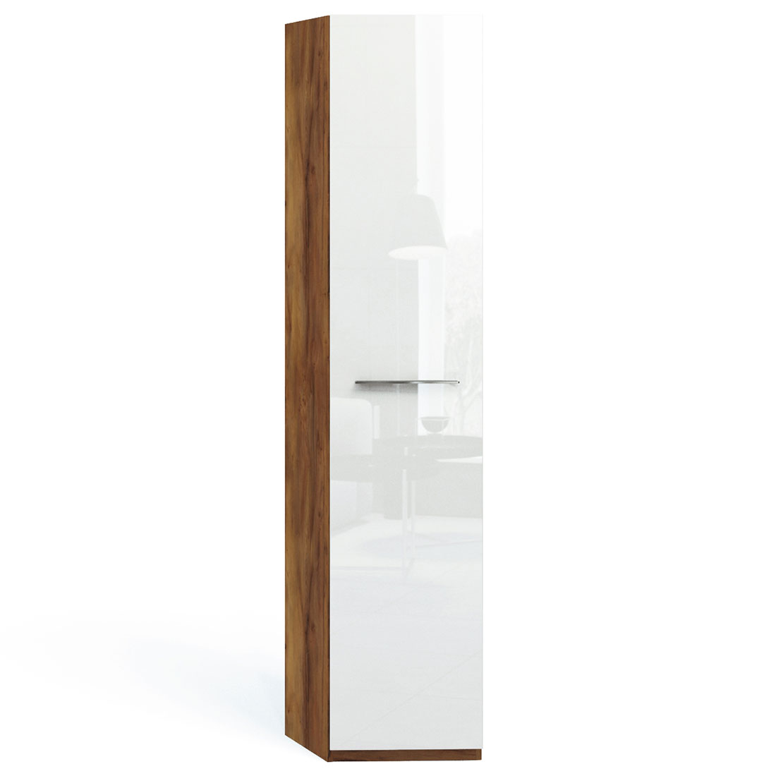 Шкаф-колонка переходной Solo (таксония/белый) левый