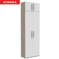 Двухдверный шкаф с антресолью Наполи (дуб Крафт серый)