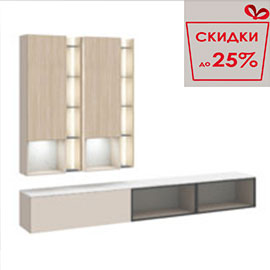 Гостиная Сарино К4.02 (Кашемир/Иланга/Кристалл Белый)