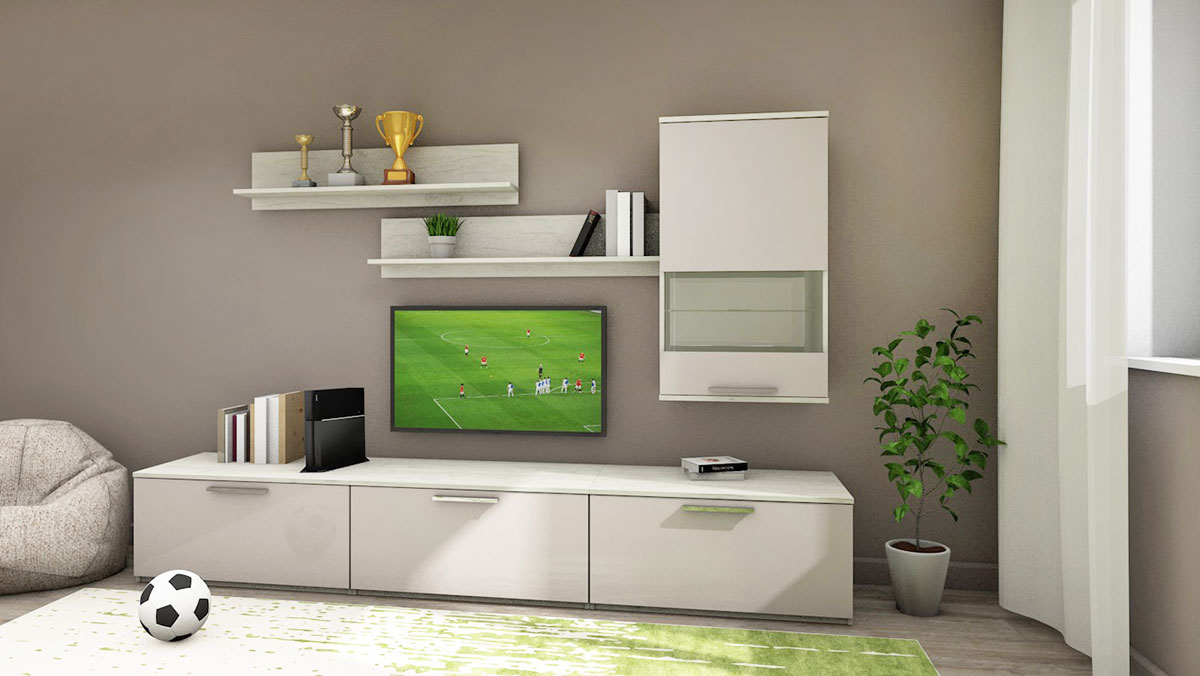 Гостиная Napoli (Крафт белый/мокко матовый)