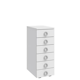 Узкий комод Люмия (Белый матовый)