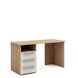 Письменный стол с тумбой 140 см Магнолия (дуб Ривьера/крем глянец)
