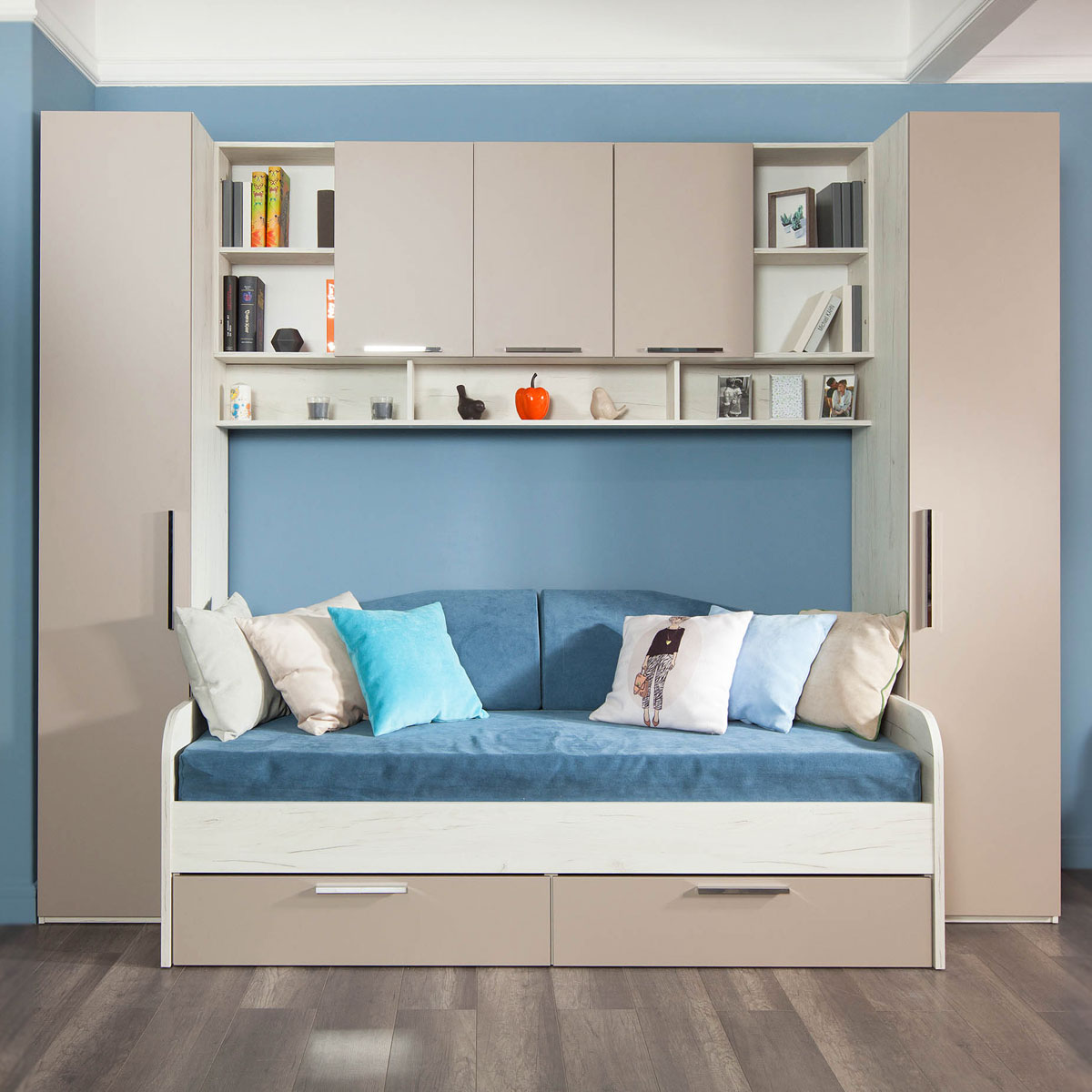 Полка навесная Napoli (Крафт серый/камень Терра)