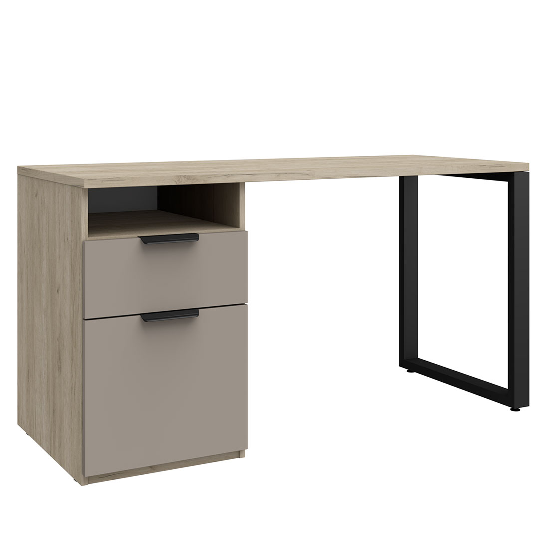 Письменный стол с тумбой Napoli (Крафт серый/камень Терра)