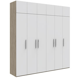 Шкаф с антресолью Наполи (дуб Крафт серый)