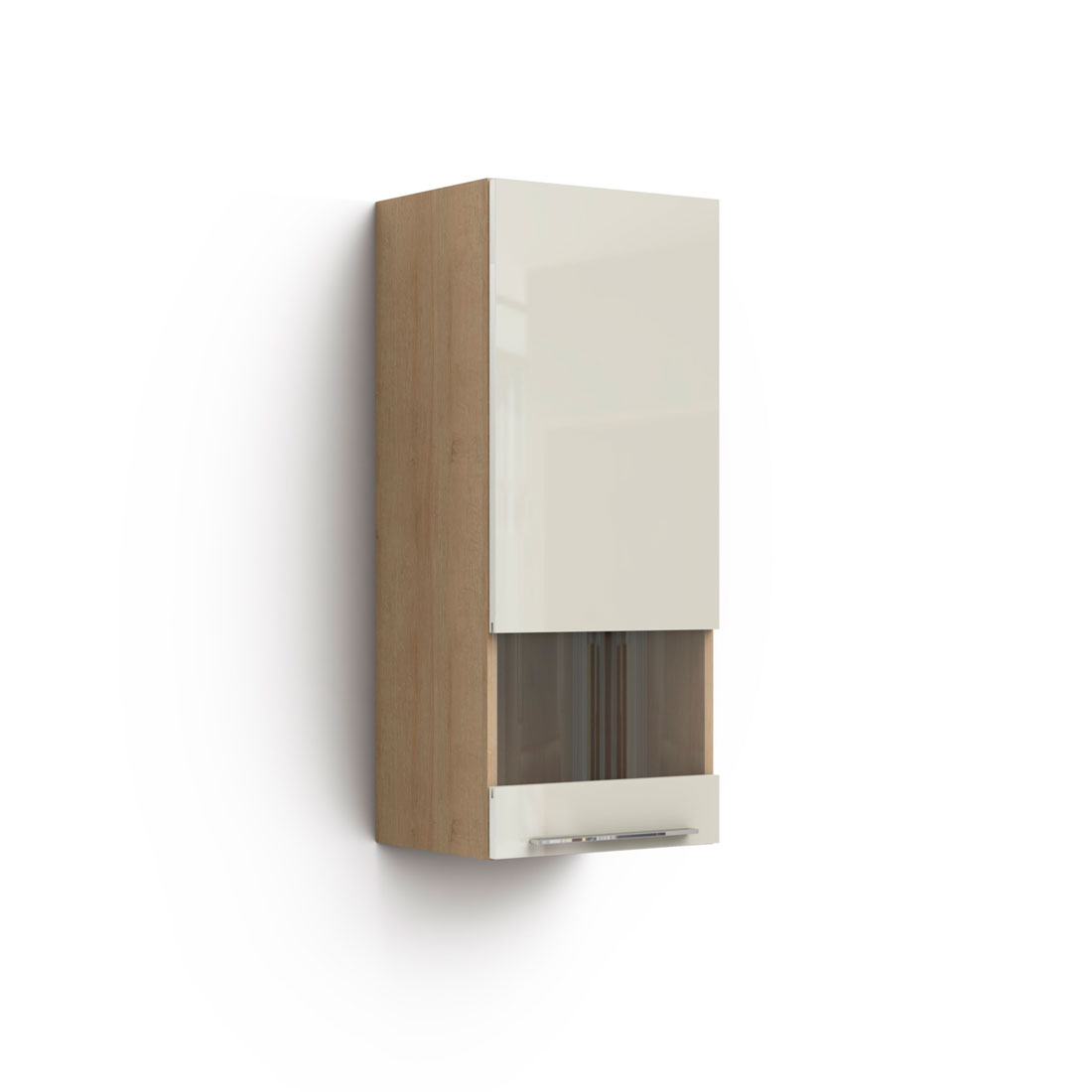 Навесной шкаф в гостиную Solo (дуб Ривьера/крем)