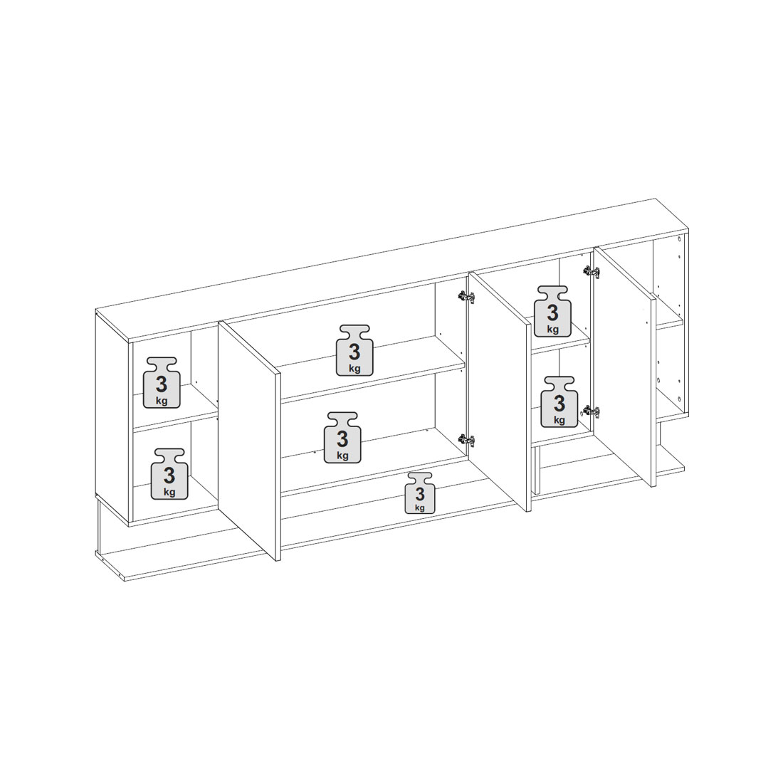 Полка навесная Napoli (Крафт серый/камень Терра)