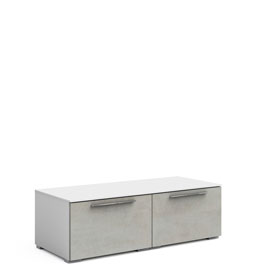 Тумба в гостиную Solo 2 ящика (белый/бетон Grey)