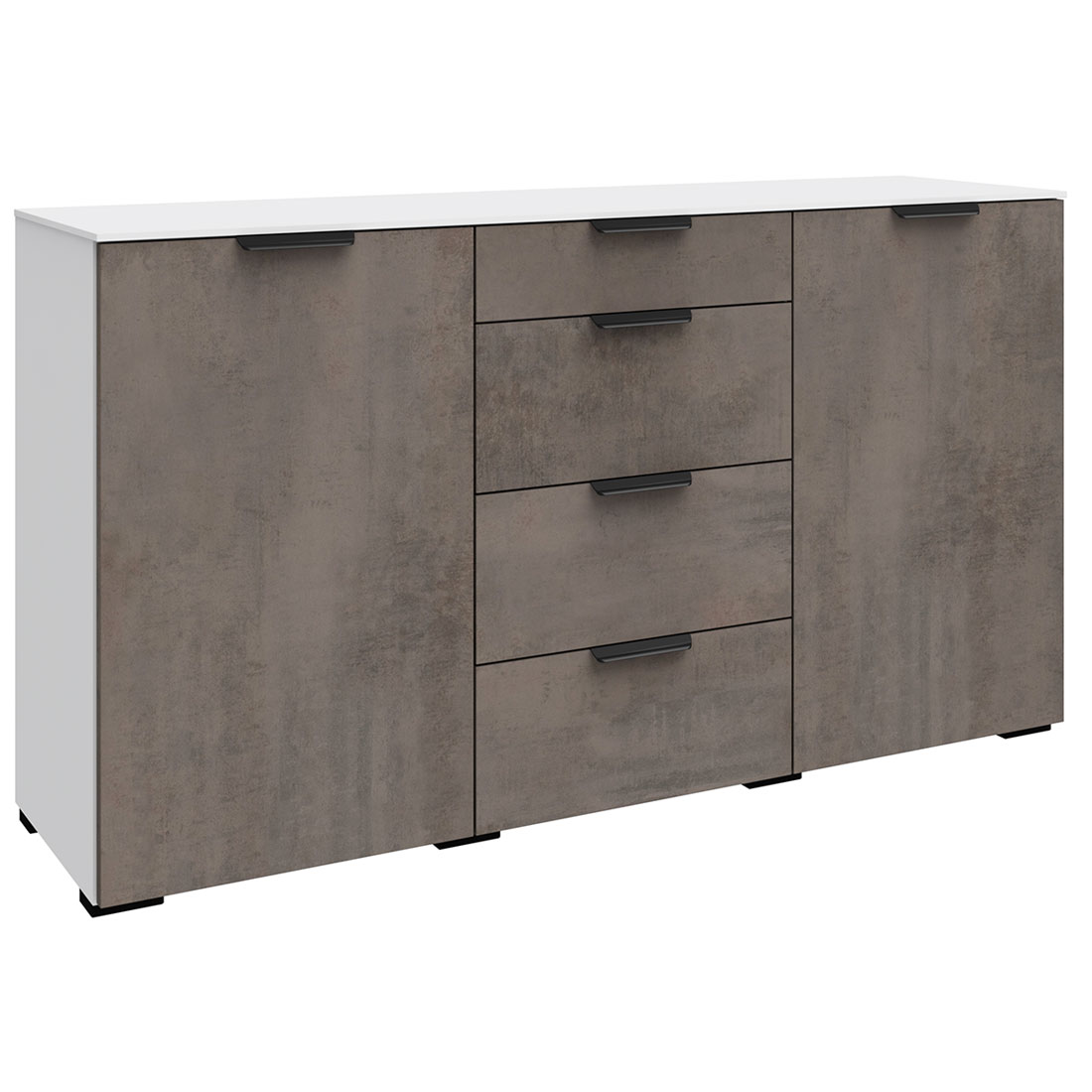 Комод широкий Solo (белый/белый глянец)