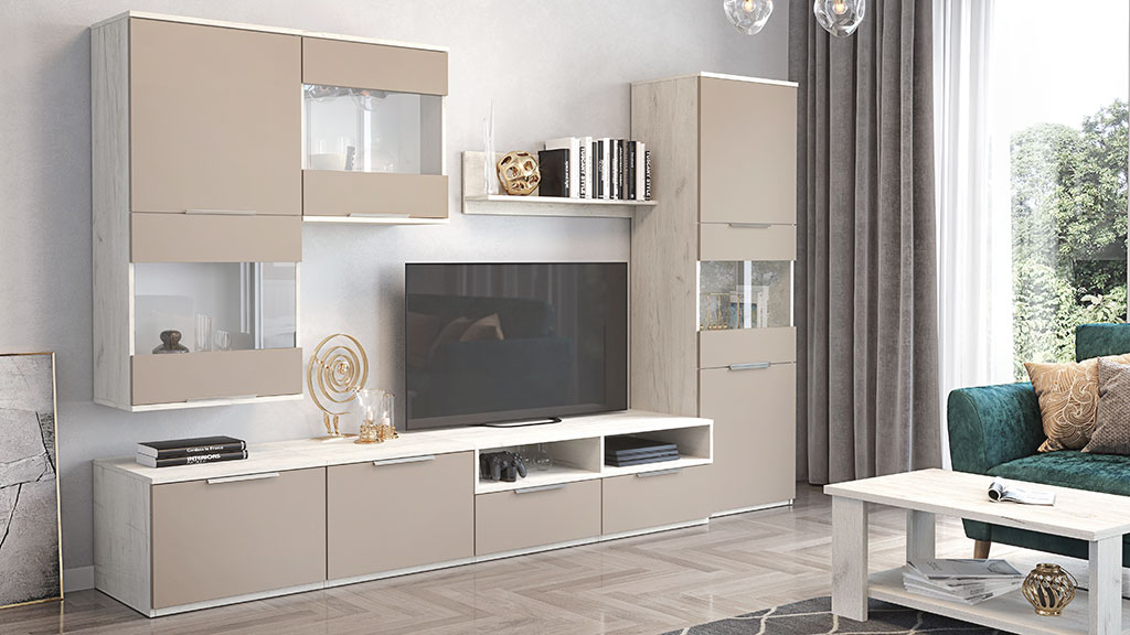 Гостиная Наполи (Крафт белый/мокко матовый)