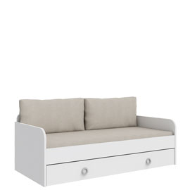 Кровать-тахта 90х200 с ящиком Люмия (Белый матовый)