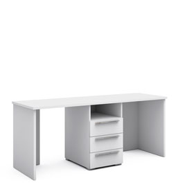 Письменный стол на 2 места Магнолия (белый матовый)