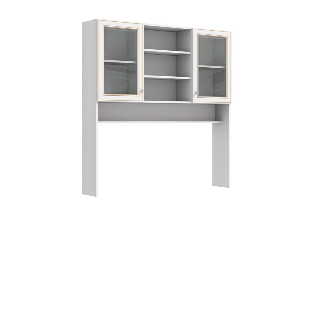 Надставка для стола 140 см Верди со стеклом (дуб Белуна)