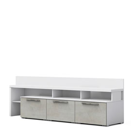 Тумба под телевизор Solo (белый/бетон Grey) левая