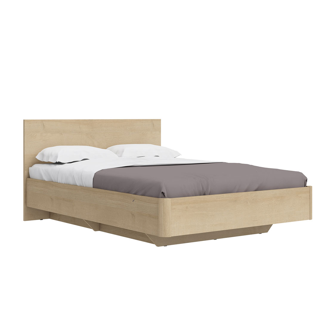Кровать полуторная Solo 140х200 под подушки тип 01 и 03 (дуб Ривьера)