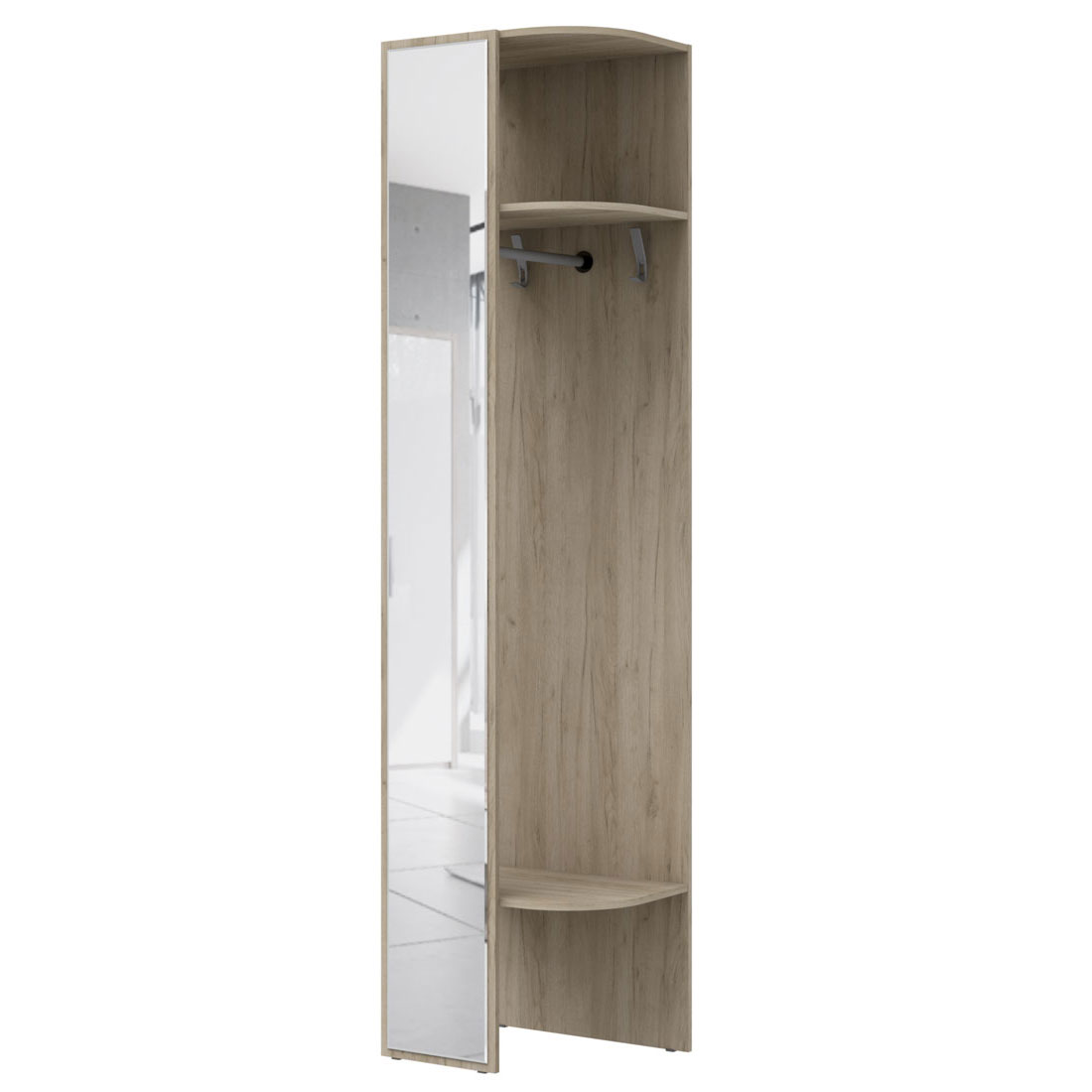 Вешалка с зеркалом Наполи (дуб Крафт серый) правая