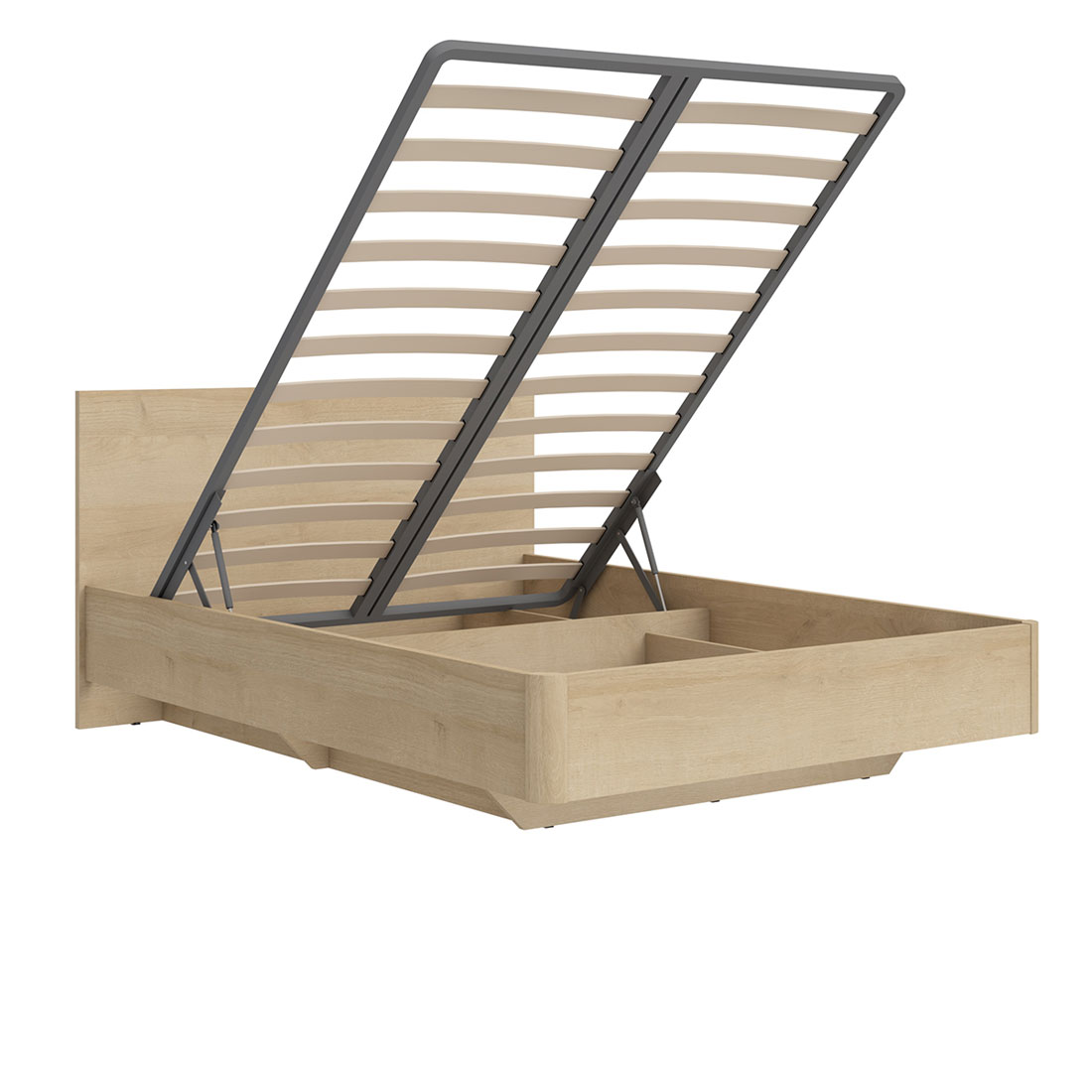 Кровать полуторная Solo 140х200 под подушки тип 01 и 03 (дуб Ривьера)